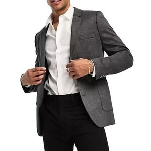 ASOS Design Super Skinny Jersey Blazer in Charcoal, Size 36R​​​​​